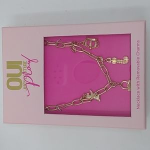 NEW Juicy Couture Gold Removable Charm Necklace Oui Play